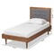 Baxton Studio Greta Mid-Century Modern Dark Grey Fabric Upholstered and  Wood Twin Size Platform Bed 189-11164-11158-ZORO - alternate 6